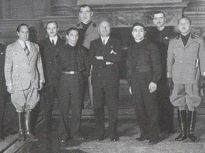 Benito Mussolini con i pugili Primo Carnera, cleto Locatelli,Vittorio Tamagnini